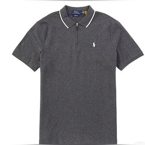 Polo Ralph Lauren Men's Custom Classic Fit Stretch Mesh Polo Shirt,Grey, XL